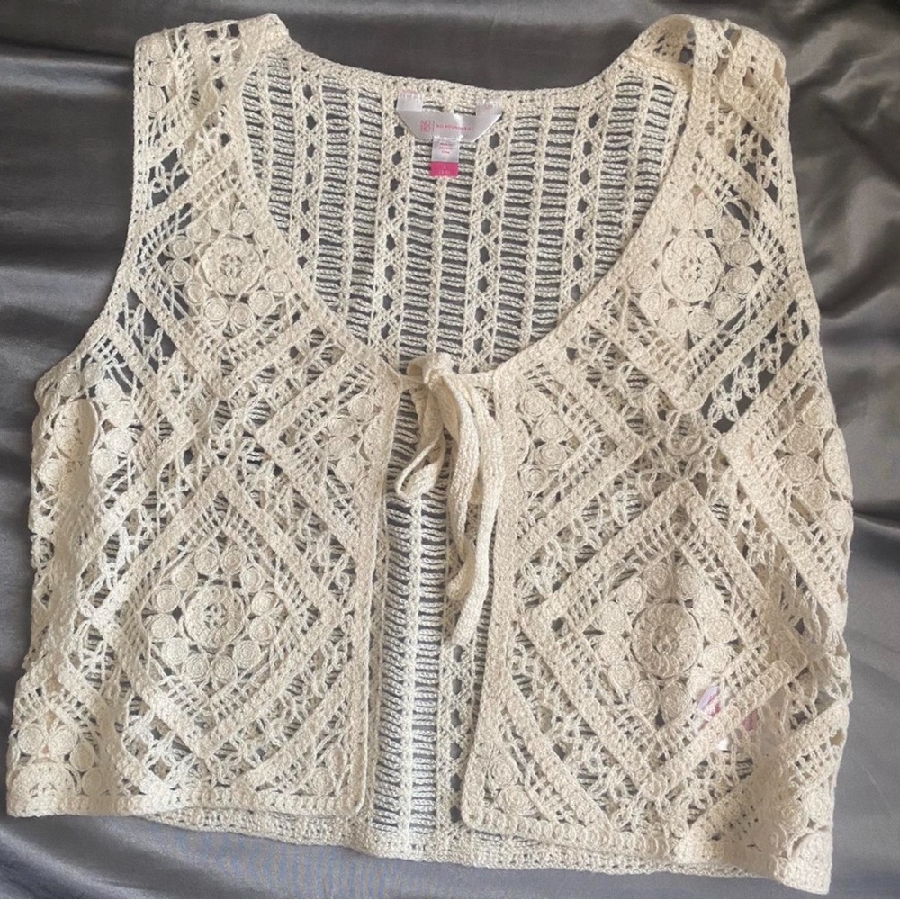 Cream Crochet Vest